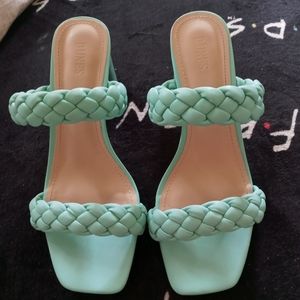 Aqua Braided Heels